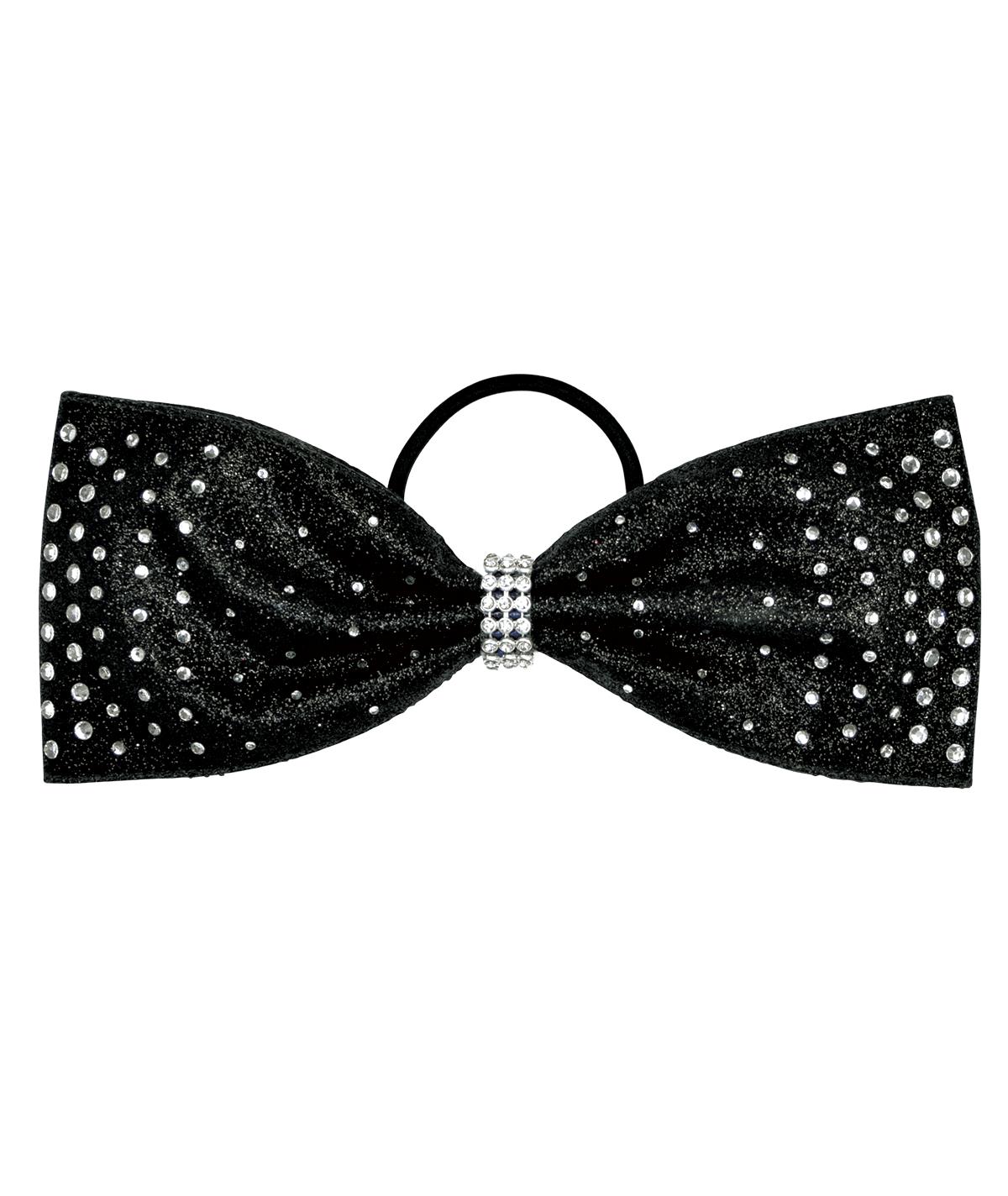 Black and Gold Sequin Tailless Cheer Bow